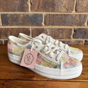 NEW Keds X Rifle Paper Co. Triple Kick Mesh Margaux Lace Up Size 10